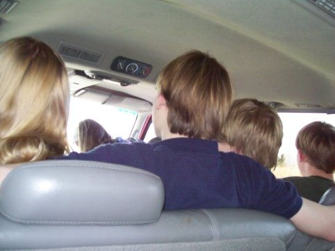 Kids in back of Suburban