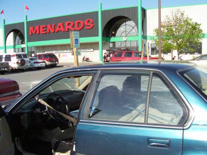 conduit in car at Menards