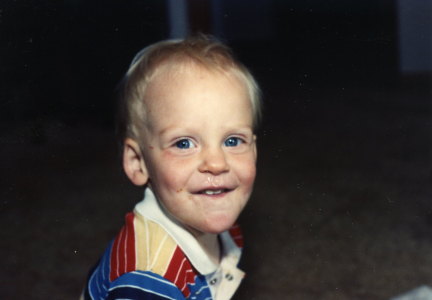 Young John with boogers and grime