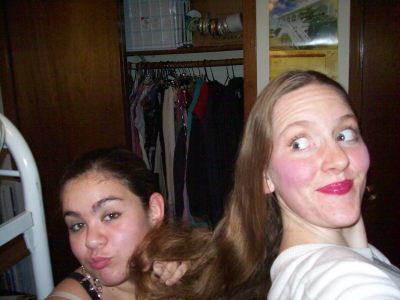 Bekah and I dressing up