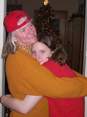 Mom and Grace hugging