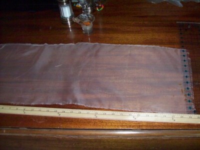 Cutting sheer fabric for produce bag
