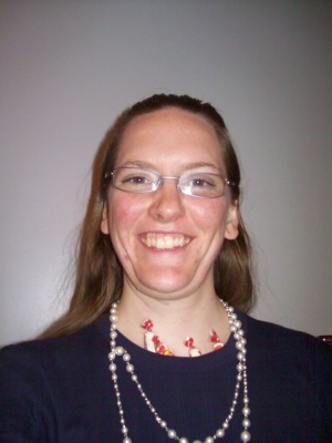 Rebekah with Smarties in neckband