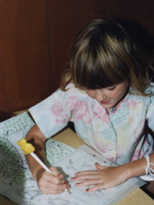 Rebekah doing school
