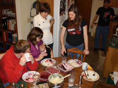 Half of the Family around the Thanksgiving table