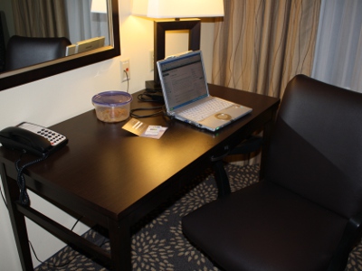 Blogging station in hotel