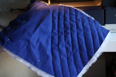 Quilting interior fabric to batting