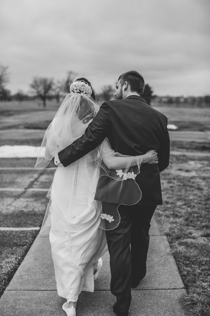 Walking to a vacant lot for photos