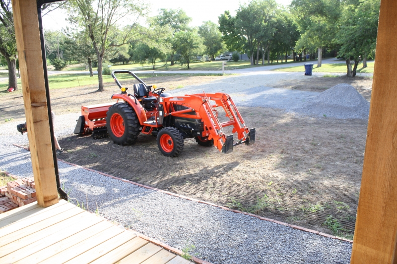 The seed drill ready to plant our grass