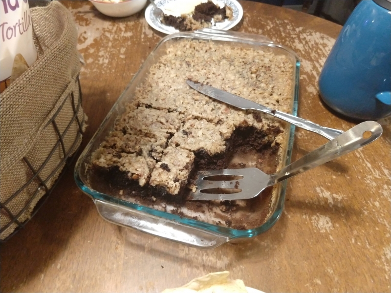 Chocolate cake with Lazy Daisy topping for MLK Jr's birthday